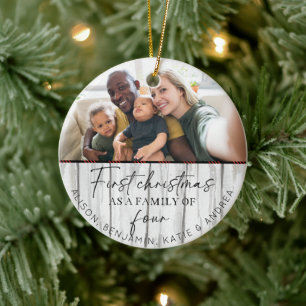 Adorno De Cerámica Familia Rustic Wood Foto Navidades primero