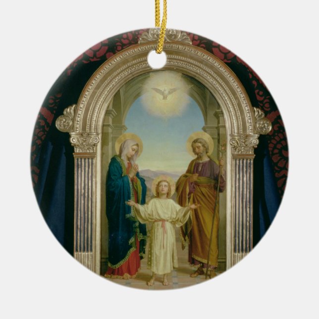 Adorno De Cerámica Familia santa, 1898 (tempera en el panel) (Frente)