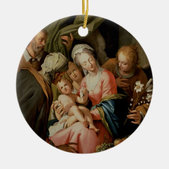 Adorno De Cerámica Familia santa con St Anne (Frente)