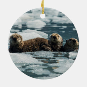 Adorno De Cerámica Familia Sea Otter