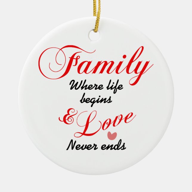 Adorno De Cerámica Family Life and Love (Frente)