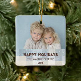 Adorno De Cerámica Family Photo Elegant Christmas Ornament
