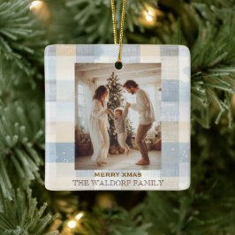 Adorno De Cerámica Family Photo Elegant Christmas Ornament