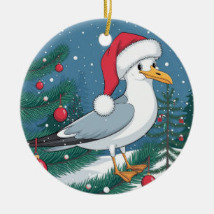 Adorno De Cerámica Famoso Navidad Gaviota Chip - Gaviota Navidad