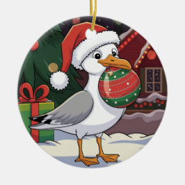 Adorno De Cerámica Famoso Navidad Gaviota Chip - Gaviota Navidad