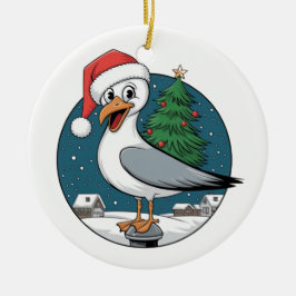 Adorno De Cerámica Famoso Navidad Gaviota Chip - Gaviota Navidad