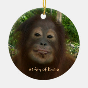 Adorno De Cerámica fan #1 del orangután de Krista