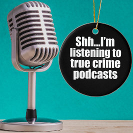 Adorno De Cerámica Fanático de podcast divertido sobre crímenes verda