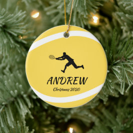 Adorno De Cerámica Fanático de tenis y deportista navidad