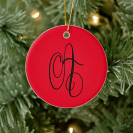 Adorno De Cerámica Fancy Capital Una Caligrafía Inicial Moderna