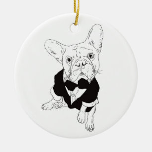 Adorno De Cerámica Fancy Frenchie Ornament