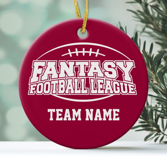 Adorno De Cerámica Fantasía (Personalized Christmas Ornament - Fantasy Football League)