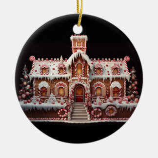 Adorno De Cerámica Fantasía Casa de Gingerbread con Canales 2