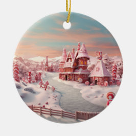 Adorno De Cerámica Fantasía Casa de Gingerbread con Canales 4