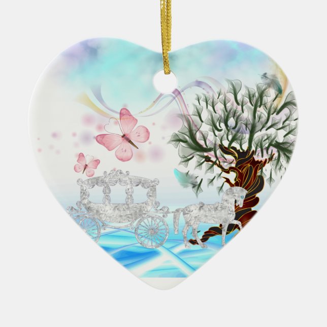 Adorno De Cerámica Fantasía Círculo de Caballo de Cristal (Frente)