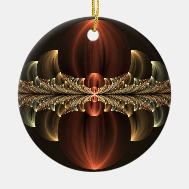 Adorno De Cerámica Fantasía Construcción Brillante Resumen Arte Fract (Frente)