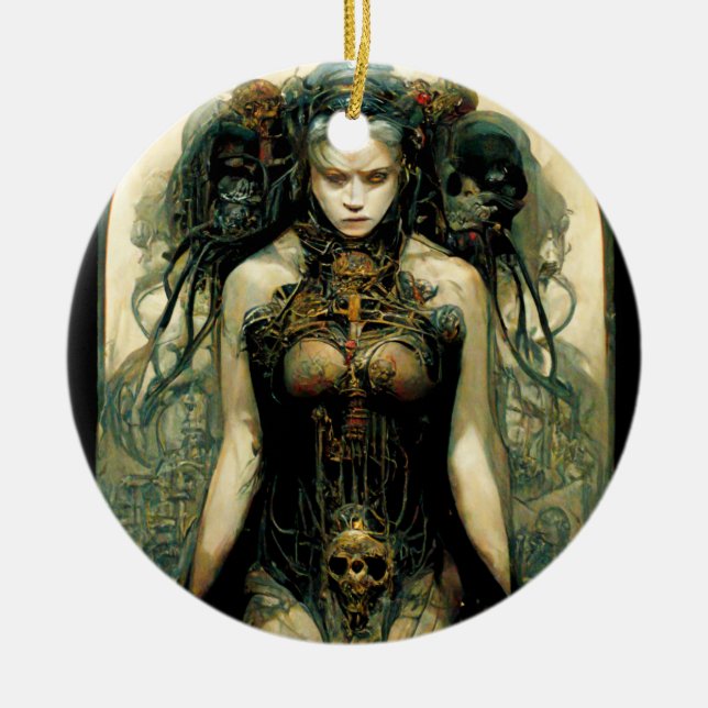 Adorno De Cerámica Fantasía de Ciencia Tecnología Orgánica (Frente)