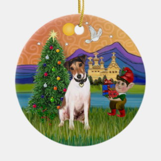 Adorno De Cerámica Fantasía de Navidad - Jack Russell Terrier
