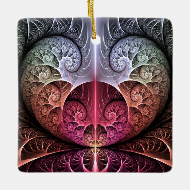 Adorno De Cerámica Fantasía irreal abstracta arte fractal (Anverso)