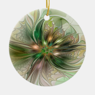 Adorno De Cerámica Fantasía moderna abstracta y colorida de flor frac