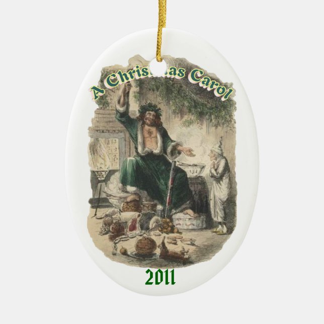 Adorno De Cerámica Fantasma del regalo de Navidad (Frente)