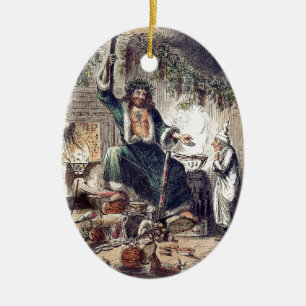 Adorno De Cerámica Fantasma del regalo de Navidad con Scrooge