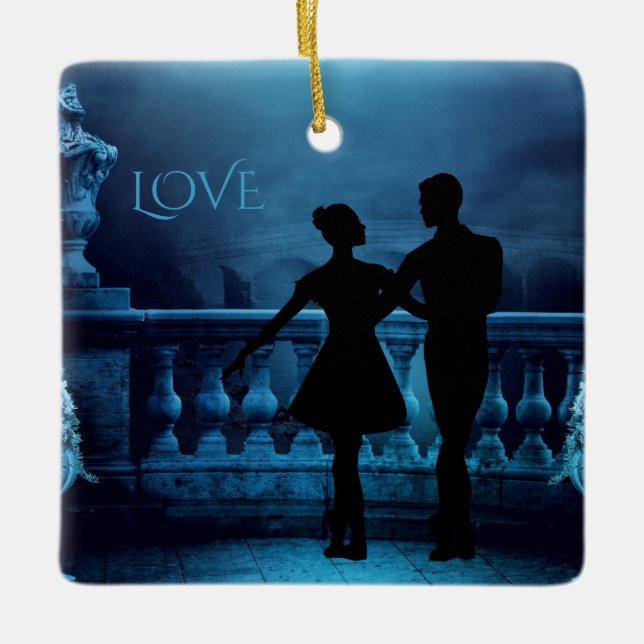 Adorno De Cerámica Fantasy Ballerina Dance Couple (Anverso)