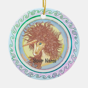 Adorno De Cerámica Fantasy Unicorn
