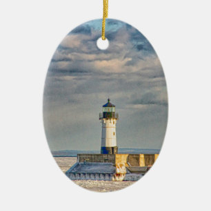 Adorno De Cerámica Faro de aguas residuales del puerto de Duluth