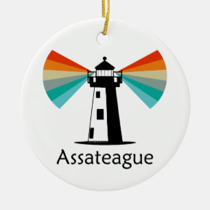 Adorno De Cerámica Faro de Assateague Virginia Arcoíris