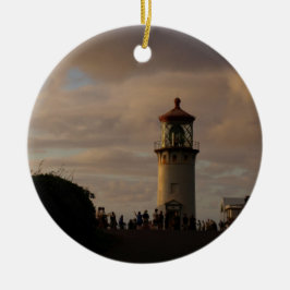 Adorno De Cerámica Faro de Kilauea en Dusk