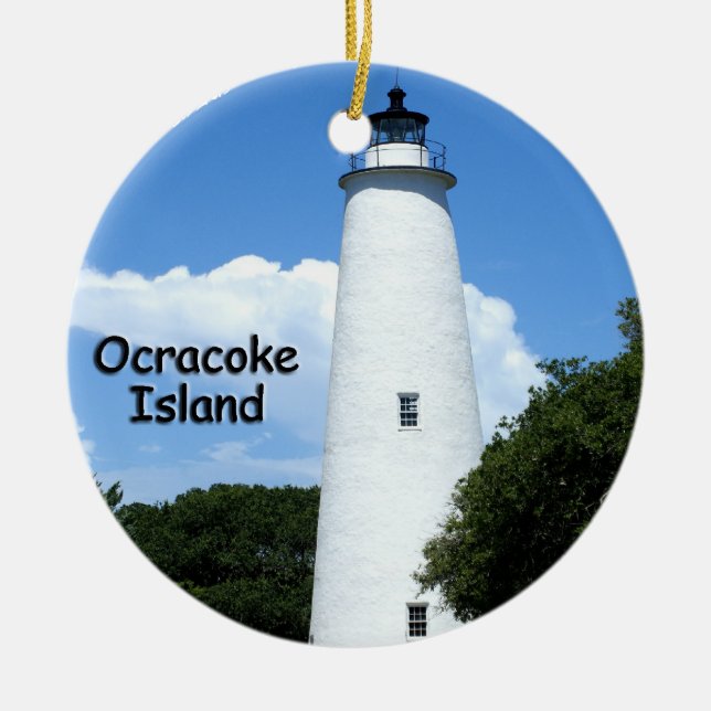 Adorno De Cerámica Faro de la isla de Ocracoke (Frente)