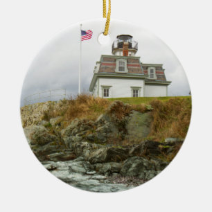 Adorno De Cerámica Faro de la isla Rosa