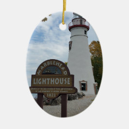 Adorno De Cerámica Faro de Marblehead en una foto