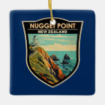 Adorno De Cerámica Faro de punto de nugget Nueva Zelanda Viaje Vintag<br><div class="desc">Obra vectorial del faro de punto de nugget. El faro Nugget Point es un faro situado en Nugget Point,  en la región de Otago,  en la isla sur de Nueva Zelanda.</div>