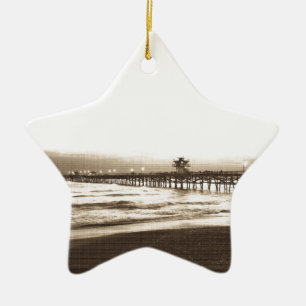 Adorno De Cerámica faro de San Clemente playa California foto vintage