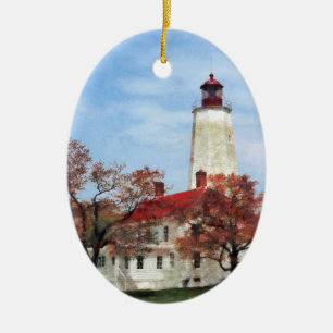 Adorno De Cerámica Faro de Sandy Hook