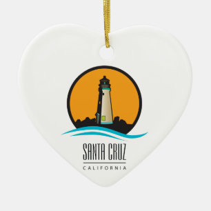 Adorno De Cerámica Faro de Santa Cruz California