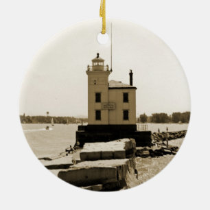 Adorno De Cerámica Faro del Lago Erie