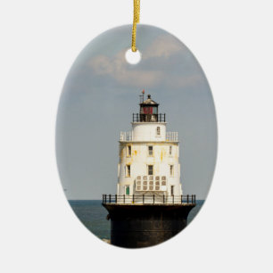 Adorno De Cerámica Faro del puerto de los refugiados