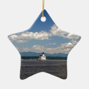 Adorno De Cerámica Faro del río Hudson