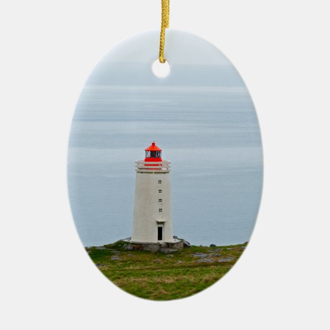 Adorno De Cerámica Faro en la península de Vatnsnes - Islandia (Frente)
