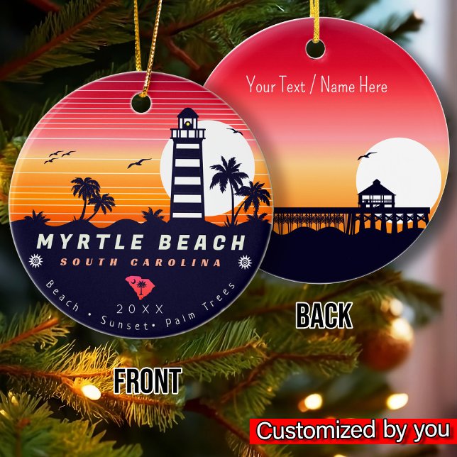 Adorno De Cerámica Faro Myrtle Beach SC Retro Sunset Souvenirs (Subido por el creador)
