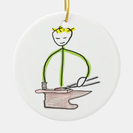 Adorno De Cerámica Farrier Stickman