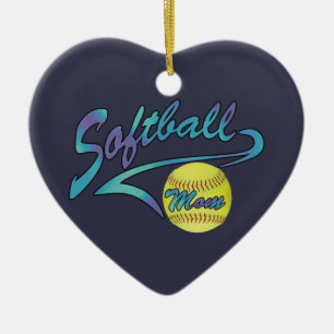 Adorno De Cerámica Fastpitch Softball Mom Athletic Tail