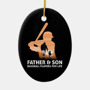 Adorno De Cerámica Father And Son  Baseball Players For Life
