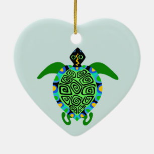 Adorno De Cerámica Fauna silvestre - Tortuga marina - pulverización o