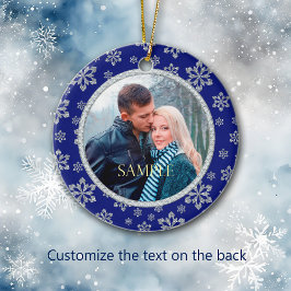 Adorno De Cerámica Faux Diamond Blue Snfling Frame