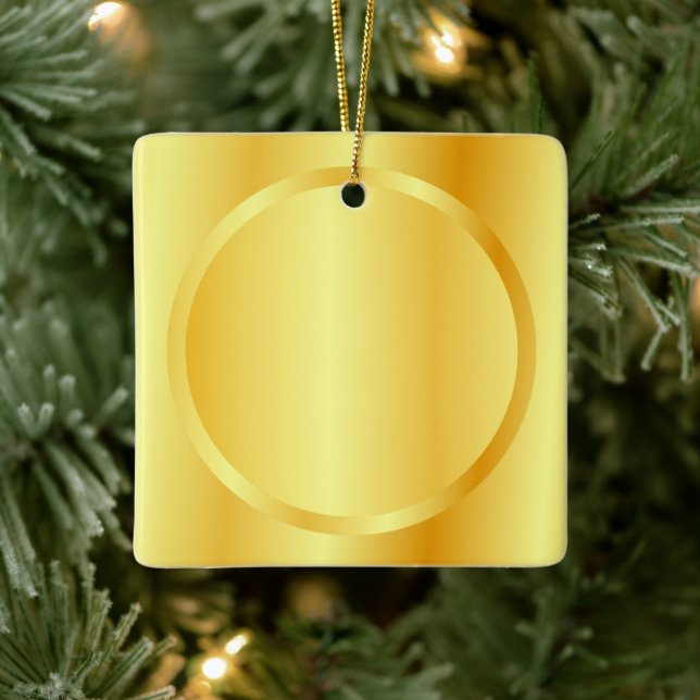 Adorno De Cerámica Faux Gold Metallic Look Elegant Personalizado Temp (Árbol)