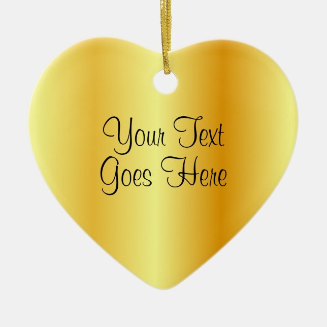 Adorno De Cerámica Faux Gold Metallic Look Trendy Guión manuscrito (Frente)